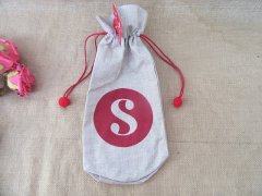 (image for) 12Pcs Drawstrings Hemp Bottle Bag Easy Carry Gift Wine Bottle