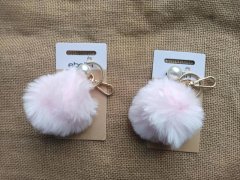 6Pcs Pink Pom Pom Collectibles Key Chain Keyring 6Pcs Pink Pom Pom Collectibles Key Chain Keyring