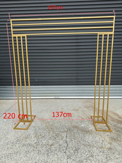 1X Golden Heavy Duty Large Square Wedding Arch Backdrop - Click Image to Close
