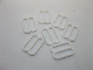 (image for) 4x200Pcs White Garter & Bra Strap Sliders 15mm
