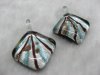 12 New Silver Foil Diamond Glass Pendants ac-sf373