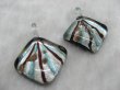 12 New Silver Foil Diamond Glass Pendants ac-sf373 (image for) 12 New Silver Foil Diamond Glass Pendants ac-sf373