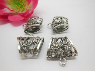 40Pcs HQ New Charms Rose Hollow Alloy Beads Pendants