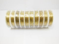 (image for) 10 Rolls X 10Meters Copper Line Tiger Tail Wire 0.5mm Golden