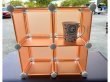 1Set x 4 Compartment Orange Stacking Cube Organizer Storage Rack