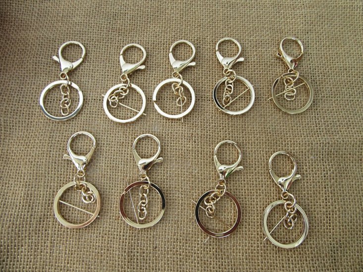 45Pcs Split Ring Split Key Rings with Lobster Claw Clasps 30mm - Click Image to Close