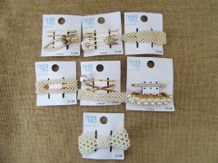(image for) 1Sheet Pearl Hair Clips Hairpin for Girls New