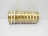 10 Rolls X 12Meters Copper Line Tiger Tail Wire 0.4mm Golden