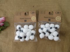 6Packs x 15Pcs Black White Pom Poms Ball DIY Craft Decorations 6Packs x 15Pcs Black White Pom Poms Ball DIY Craft Decorations