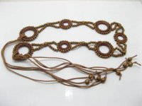 10 Lady's Tribal Wooden Beaded Waist Belt