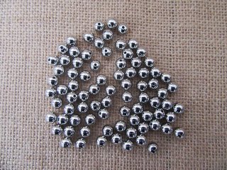 250Grams Silver Loose Beads Spacer Beads 8mm Dia.