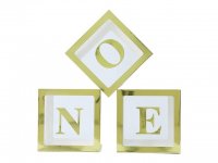 1Setx 3Pcs Golden One Balloon Clear Box Baby Shower Birthday