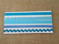 20Sheets X 5Pcs Blue Adhesive Printed Ribbon Craft Trim