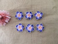 50Pcs New Purple Fimo Beads Frangipani Flower Jewellery Finding