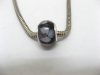 100 Black Murano Round Glass European Beads be-g383