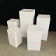 1Set x 5Pcs White Cube Square Plinth Cylinder Pedestal Wedding D