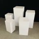 1Set x 5Pcs White Cube Square Plinth Cylinder Pedestal Wedding D 1Set x 5Pcs White Cube Square Plinth Cylinder Pedestal Wedding D