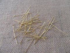 50Pkts X 50Pcs Golden Plated Eye Pins Jewelry Finding 43mm