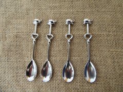 4Pkts X 2Pcs Tea Coffee Drinking Spoon Heart Teaspoon Wedding