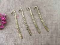20Pcs Golden Color Flower Carved Hook Metal Bookmarks