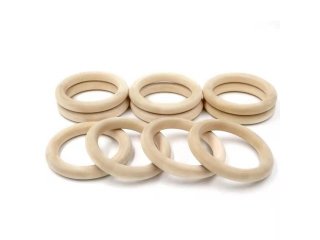 20Pcs 55mm Wooden Rings Unfinished Teething Ring Or Craft Toss