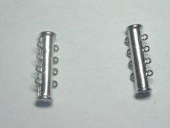 10 Platinum Plated 4 Strand Tube Bar Magnetic Clasps 10 Platinum Plated 4 Strand Tube Bar Magnetic Clasps
