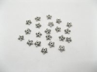 1000 Antique Pewter Silver Star 7mm Bead Caps