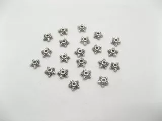 1000 Antique Pewter Silver Star 7mm Bead Caps