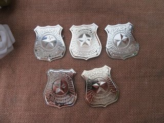 20Pcs Golden Color Toy Badge Police Department Toy Badge Party F