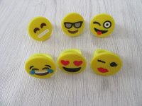 50 Fancy Dress Rubber smile face emoji Rings Assorted