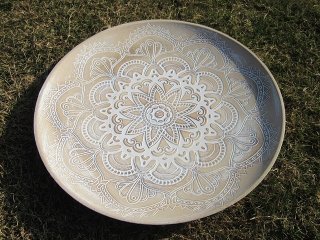 1Pc Round Vintage Ivory Saucer Flower Plant Pot Gardening Tool