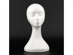 1Pc New White Female Foam Mannequin Head 38.5cm High