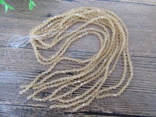10Strand x 61Pcs Yellow Faceted Bicone Crystal Glass Beads 5mm