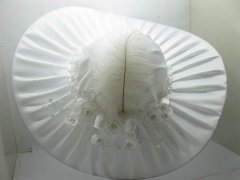 1X New Elegant White Sunshade Wedding Bridal Hat