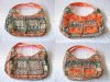 1X Hippie Shoulder Bag w/2 Pockets in Front - Orange Theme