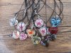 12Pcs Heart Flower Glaze Foil Pendant Necklace Assorted Without