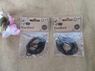 20Pcs x 1m Black Waxen Strings DIY Craft Jewlery Rope 2mm Dia