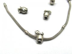 10 Metal flagon shaped Thread European Beads ac-sp574 10 Metal flagon shaped Thread European Beads ac-sp574