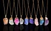 6X New Gemstone Nugget Charm Pendant Necklace Assorted