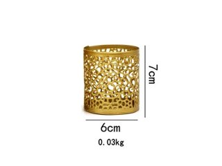 1Pc Fragrance Candle Cup Gold Candle Holder Geometric Hollowed