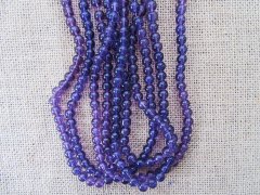 5Strand X 110Pcs Round Purple Glass Beads 8mm