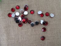 200 HQ Dark Red Flat Back Diamonds Rhinestones 12mm