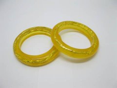 12 New Yellow Plastic Bangles Bracelets 9.2cm