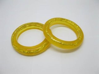 12 New Yellow Plastic Bangles Bracelets 9.2cm