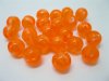 1Bag X 260Pcs Orange Transparent Round Beads 14mm