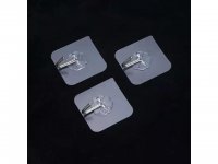 20Pcs Clear Self-Adhesive Sticky Hooks Holder Wall Door Hanging
