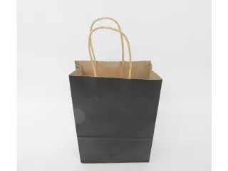 48 Bulk Kraft Paper Gift Carry Shopping Bag 21x15x8cm Black