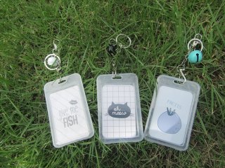 3Pcs Clear Certificate Identity Card Holder w/Keyring