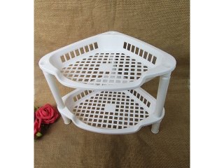 1Set 2 Tier Corner Shelf Kitchen Bathroom Organizer Display