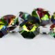 100 Rainbow Crystal Faceted Double-Hole Suncatcher Beads 14mm